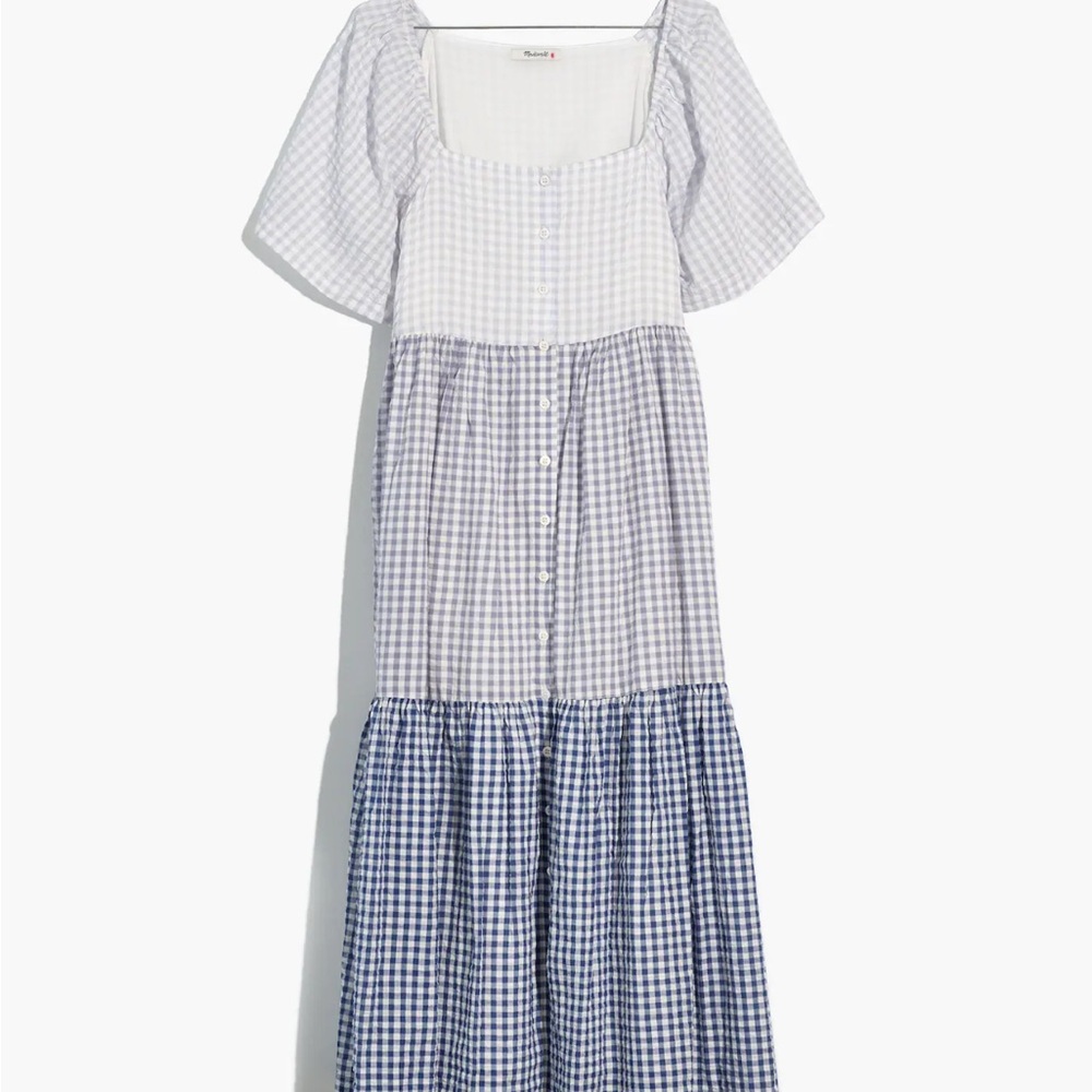 Madewell Blue and White Gingham Dress